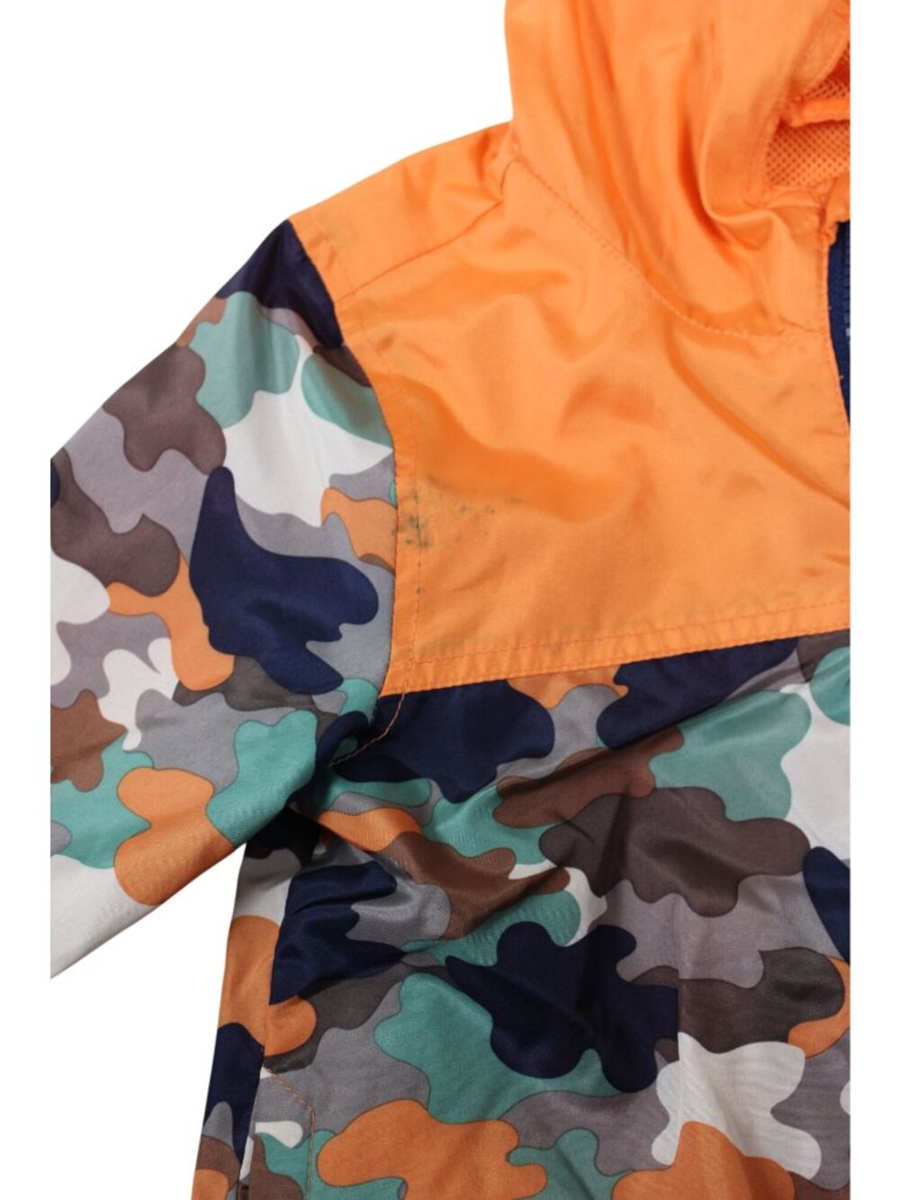 Eddie Bauer Kids Camo Windbreaker Jacket With Hood Orange Size 5 - Picture 2 of 4